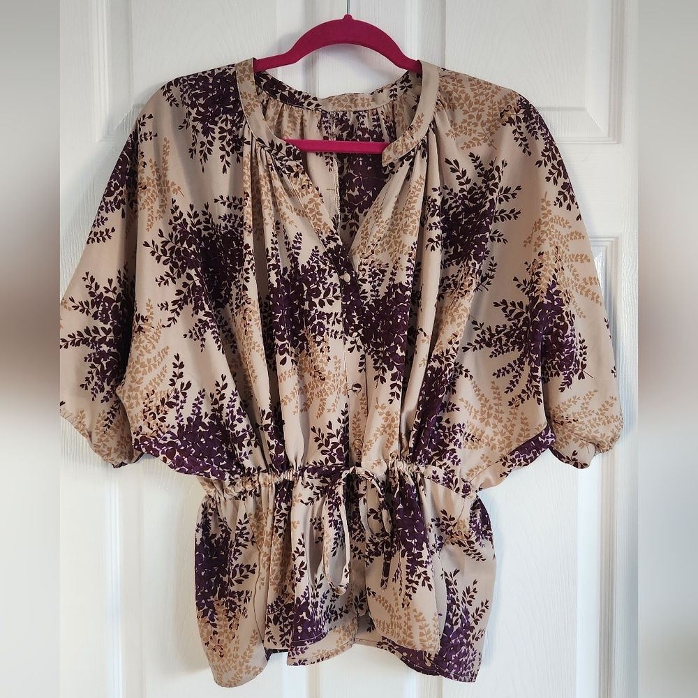 Elegant Purple and Tan Women's Top